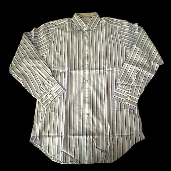 Charles Tyrwhitt Blue and Red Slim Fit Dress Shirt Size 15.5/33 - Picture 2 of 9